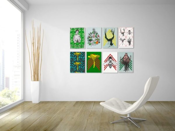 abstract art white chair on gray taupe hardwood johnson alehouse belgian wheat oak