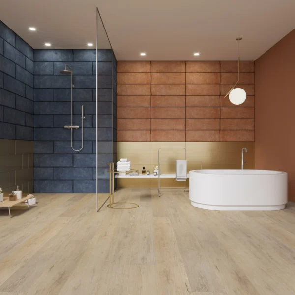 Waterproof Montserrat Meraki Opulent Beige 20 mil vinyl