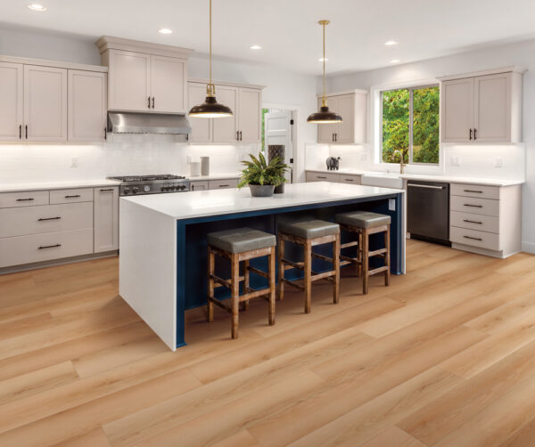 white cabinets kitchen natural look vinyl flooring hill country autograph alpine