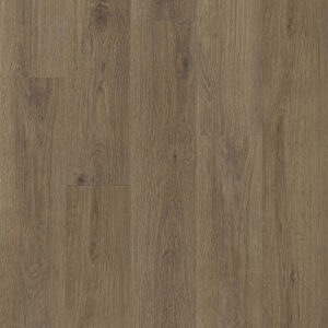 Brown wood plank flooring with visible grain and knots in a staggered pattern