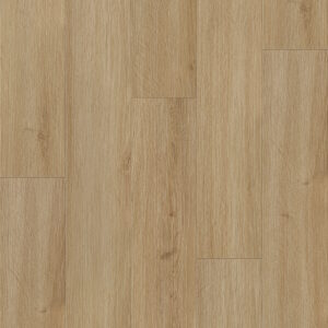 Light natural wood floor with visible grain and straight planks in a warm oak tone.