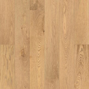 Light brown hardwood floor with visible grain and knots in straight planks